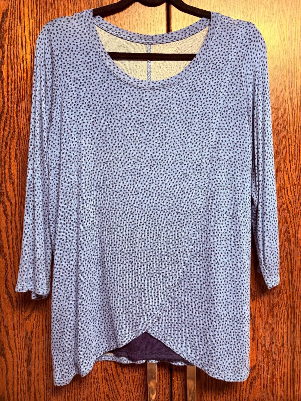 Blue with Navy Blue Polka Dots Nursing Top - Motherhood Sz: M